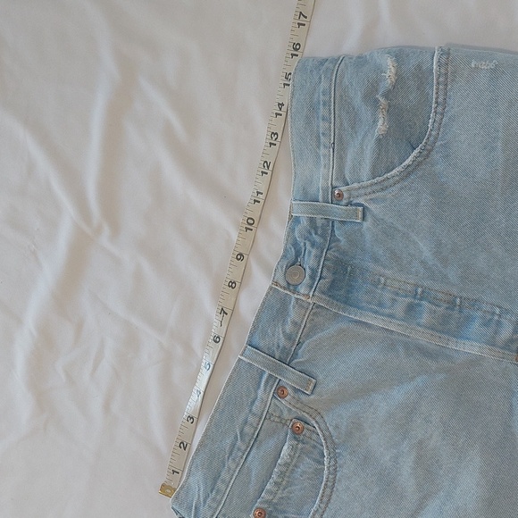 Levis Distressed Light Blue Denim Shorts.Size 12 . - Picture 7 of 9